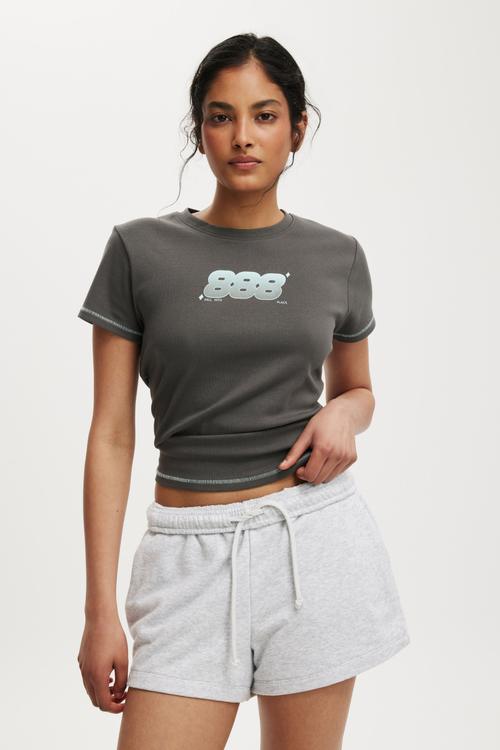 Fleece sweatshort - soft grey marle
