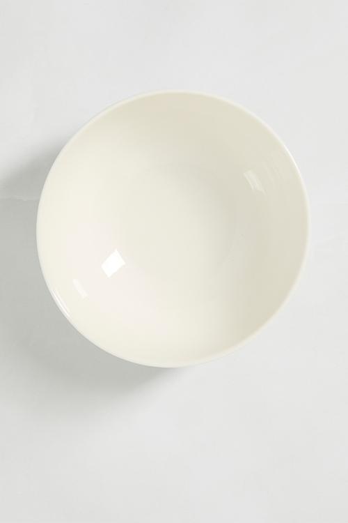 Embossed porcelain cereal bowl set of 4 - white