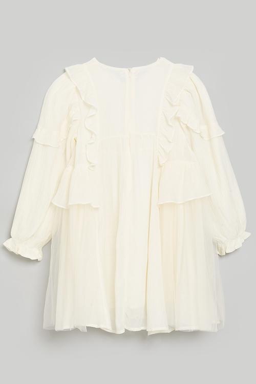 Frilly boho dress - ivory