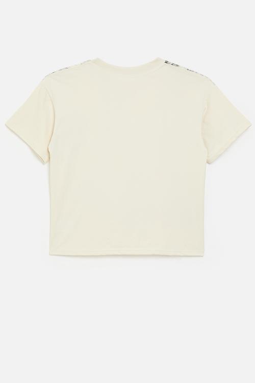 Abstract print tee - cornsilk white
