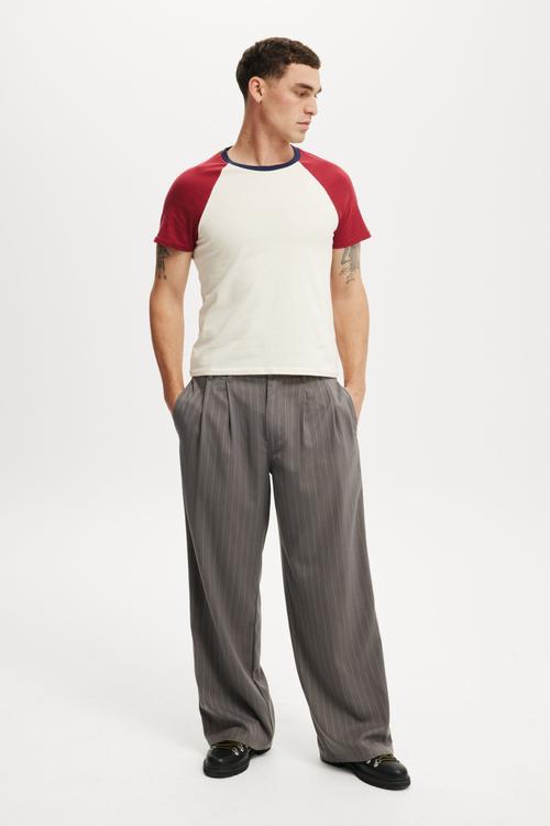 Super Baggy Pleated Pant - Charcoal Pinstripe