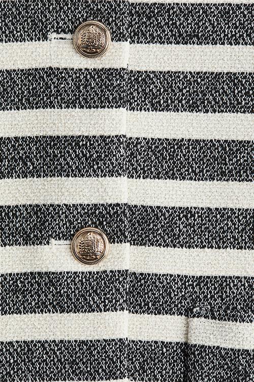 Short-sleeved jacket - navy blue striped