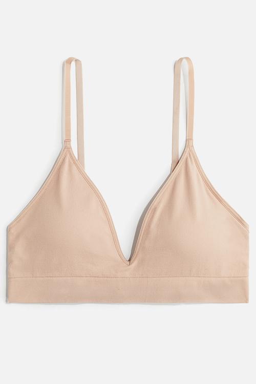 Seamless padded soft bra - light beige