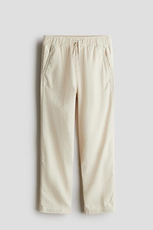 Linen-blend trousers - light beige