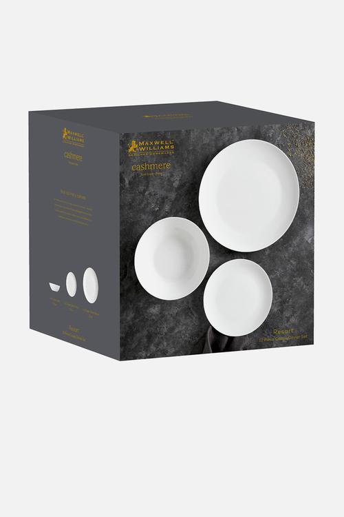 Cashmere Resort Coupe 18pc Dinner Set - white