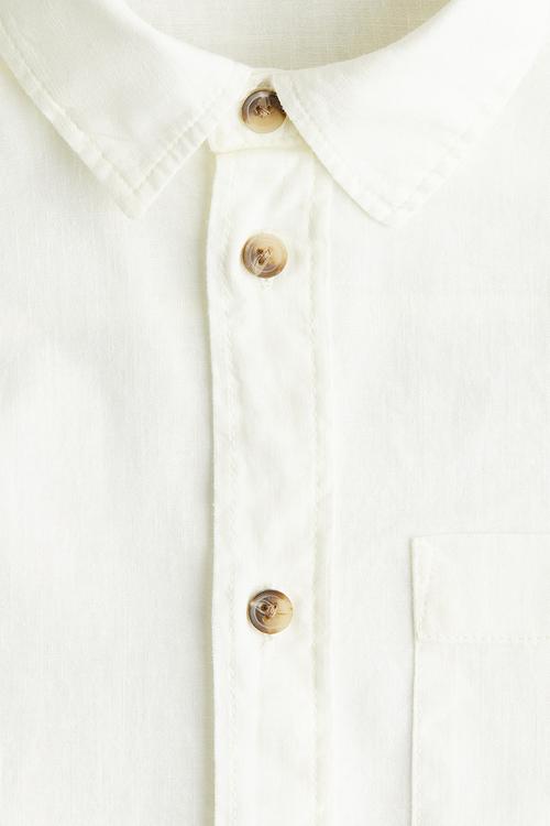 Linen-blend shirt - cream