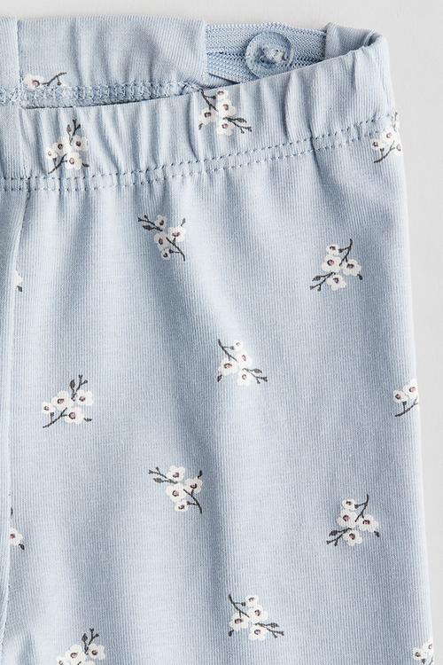 3 piece cotton set - light blue & white