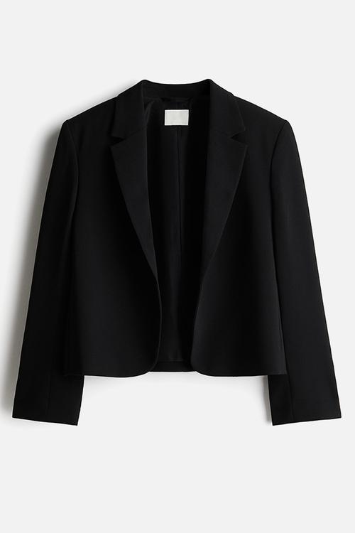 Slit-cuff blazer - black