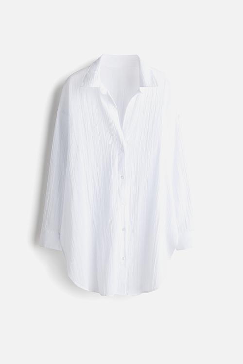 Long cotton shirt - white