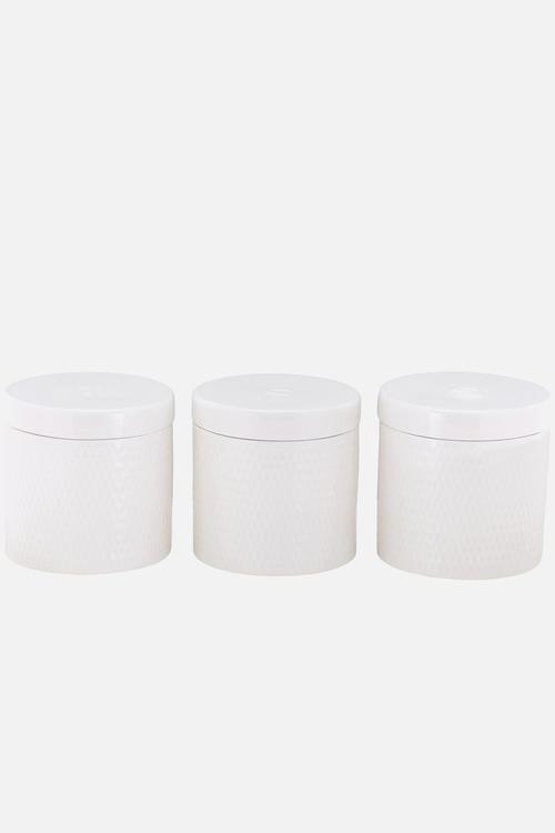 Diamonds 600ml Canister Set of 3 - white