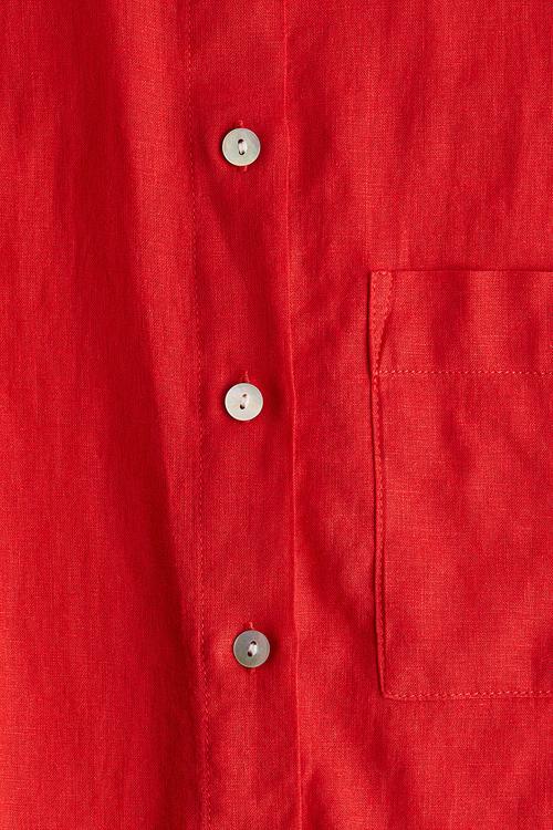 Linen-blend shirt - red