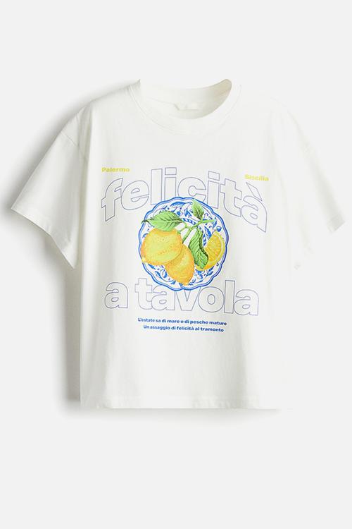 Oversized t-shirt - white lemons