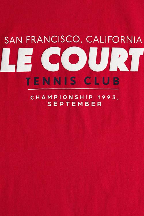 Oversized motif-detail t-shirt - red & le court