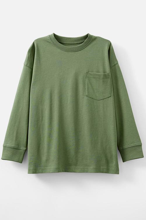 The essential long sleeve tee - khaki green wash