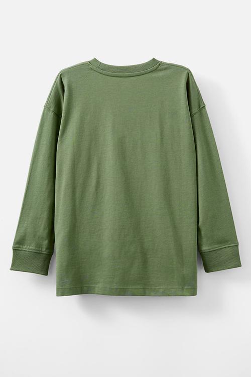 The essential long sleeve tee - khaki green wash