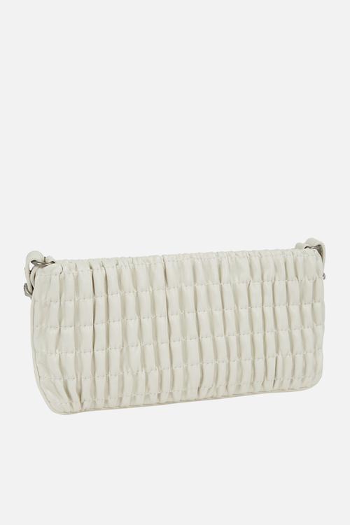 Ruched zip top bag - chalk