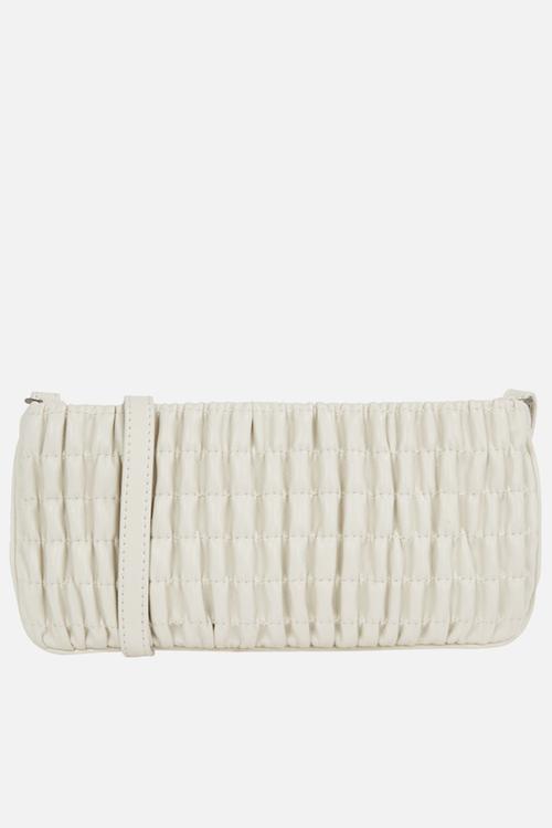 Ruched zip top bag - chalk