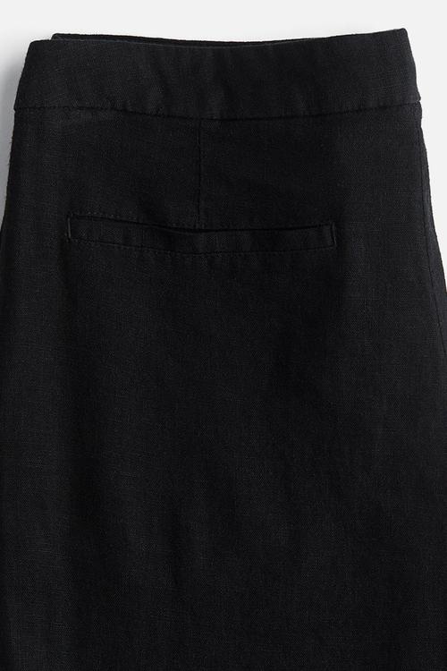 Linen-blend tailored trousers - black