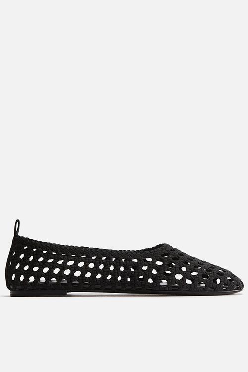Braided ballet pumps - black