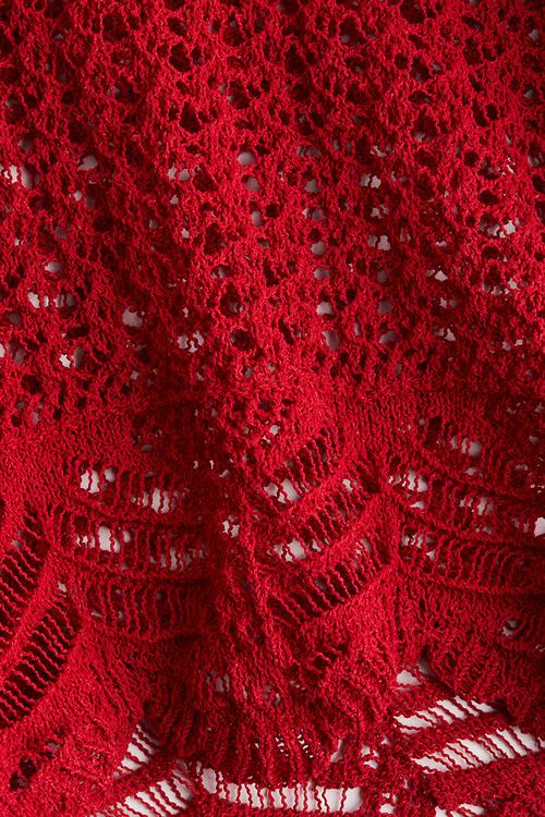 Crochet-look beach shorts - red