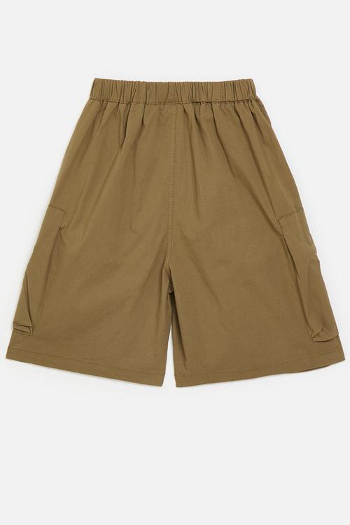 Cargo pants with gusseted pockets - husk brown