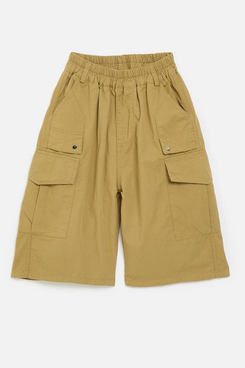 Multi pocketed cargo shorts - husk brown