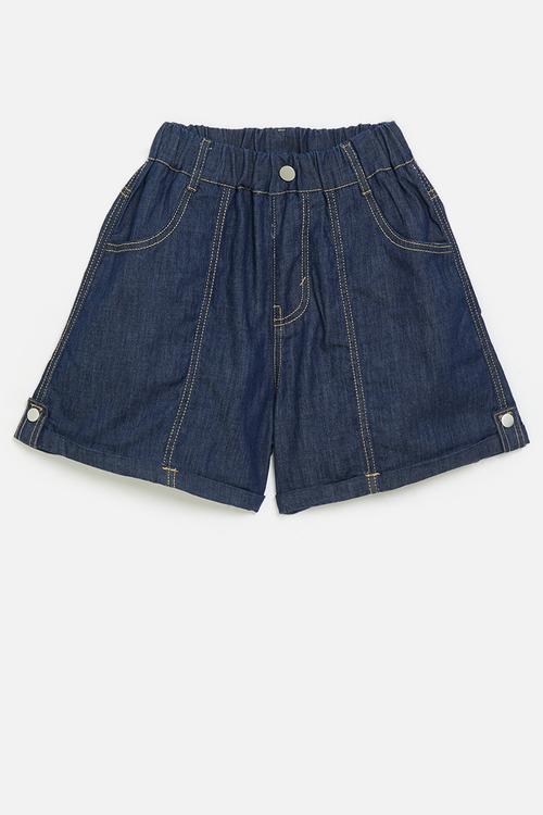 French seam denim shorts - blue