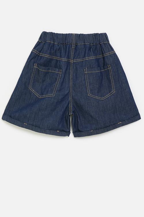 French seam denim shorts - blue
