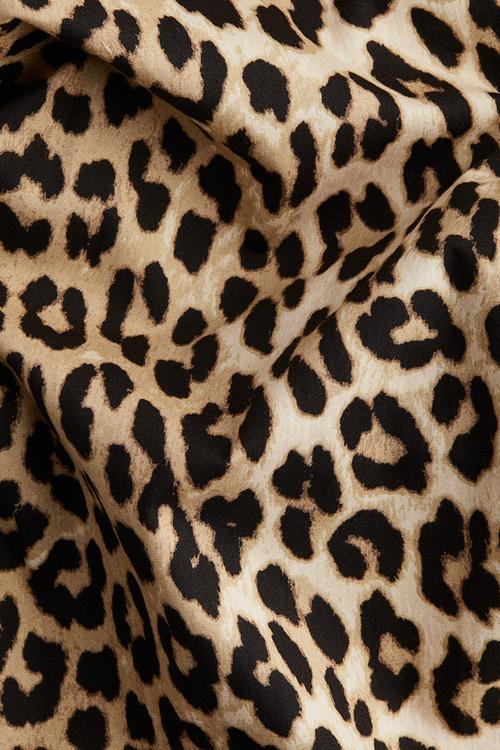 Cotton drawstring trousers - beige & leopard print