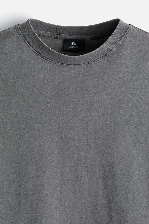 Loose fit washed t-shirt - dark grey