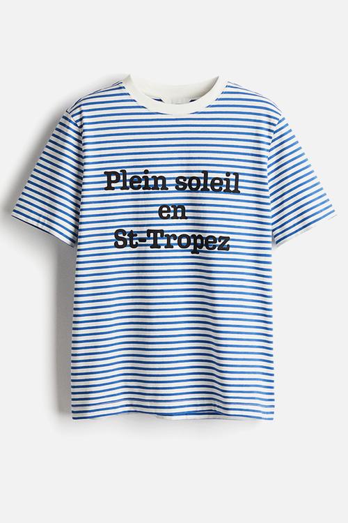 Printed t-shirt - blue striped