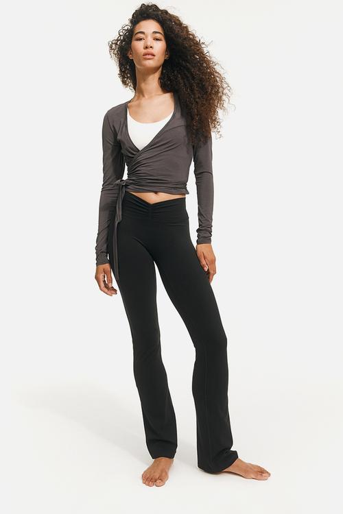 Flared yoga leggings with softmove™ lycra® - black