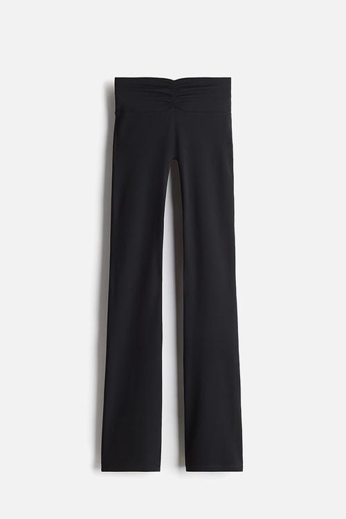 Flared yoga leggings with softmove™ lycra® - black