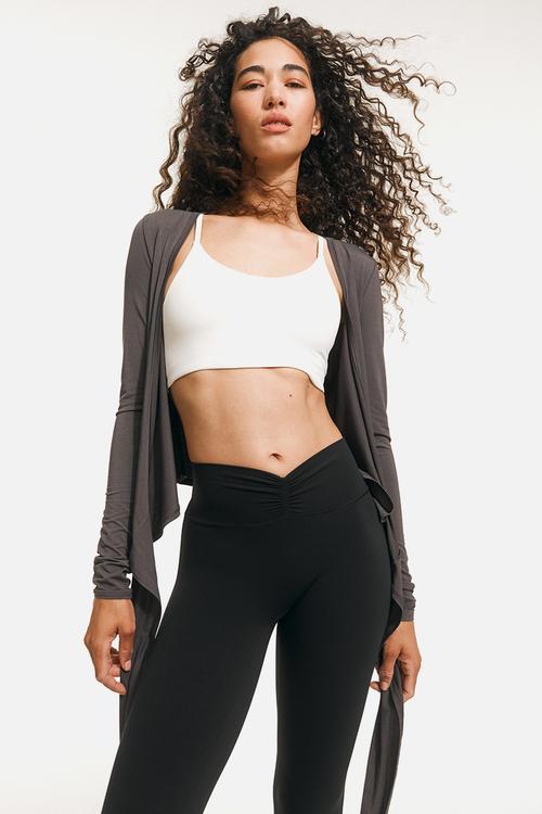 Flared yoga leggings with softmove™ lycra® - black