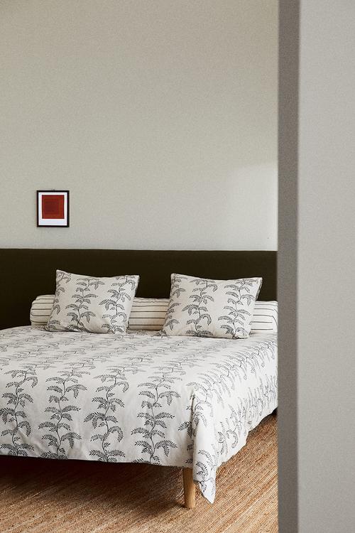 Patterned double/king duvet cover set - light beige/patterned 