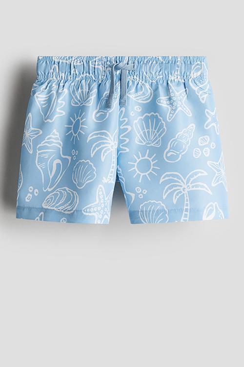 Printed swim shorts - blue/seashells