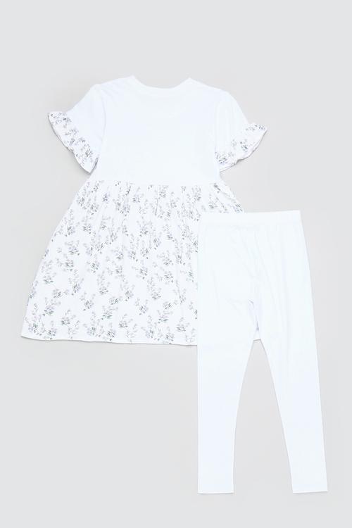 Short dress with leggings - white/floral aop
