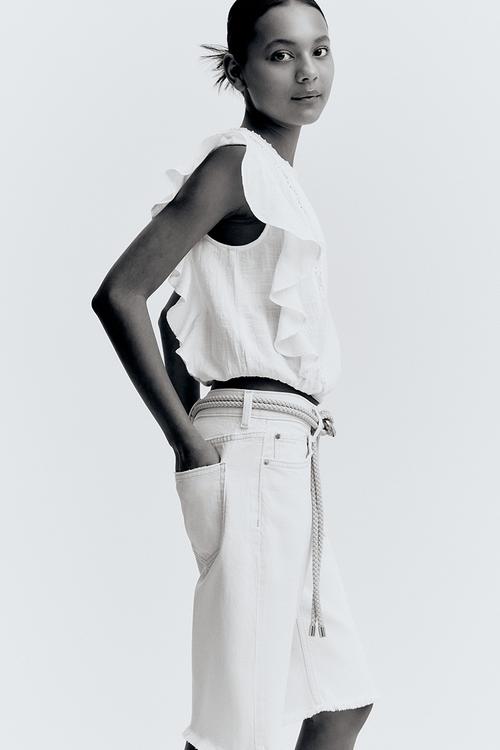 Denim shorts - white