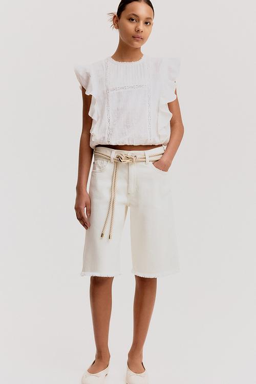 Denim shorts - white