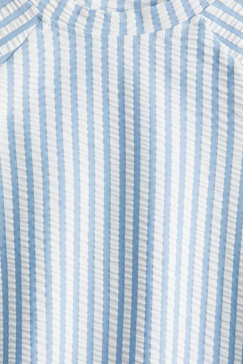 Upf 50 textured swim top - light blue striped