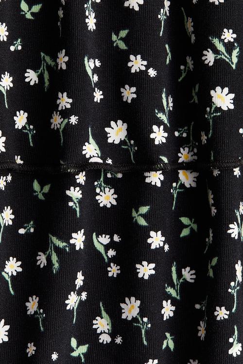 Tiered foldover-waist skirt - black