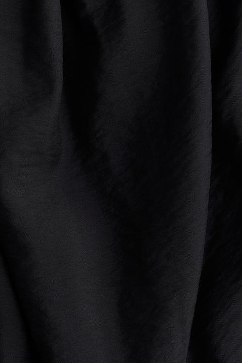 Balloon-sleeved tunic dress - black