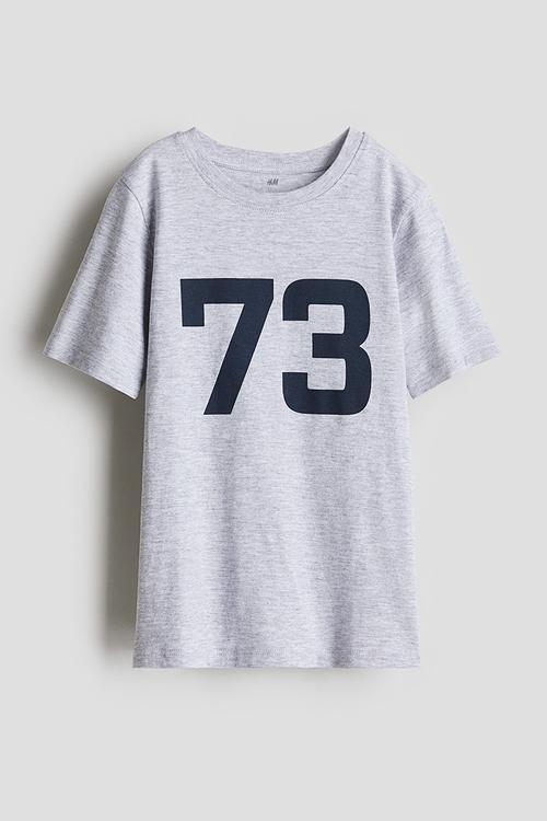 Printed T-shirt - grey/73