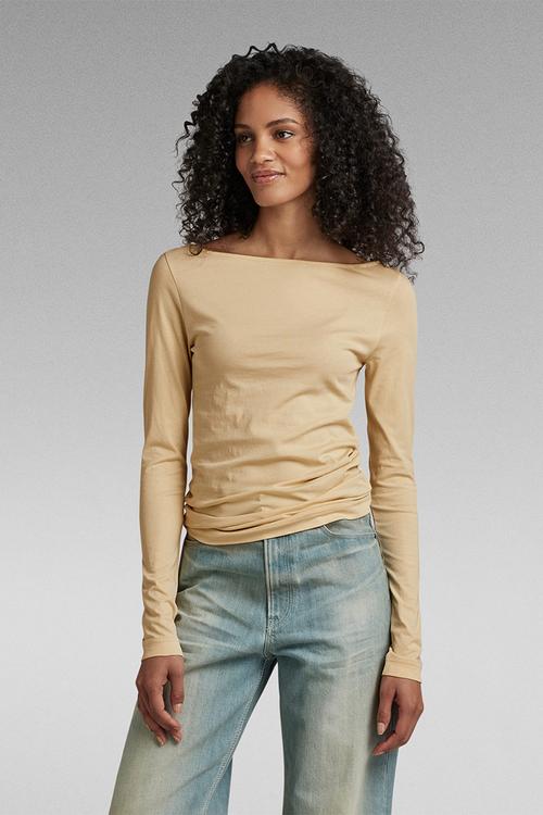 Boat Slim l\s Top Wmn - Beige