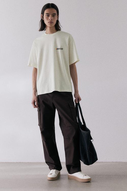 Loose fit t-shirt - cream nascar