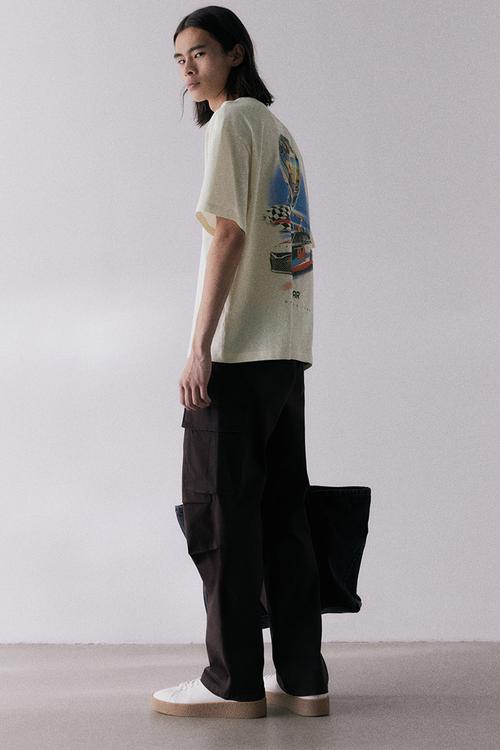Loose fit t-shirt - cream nascar