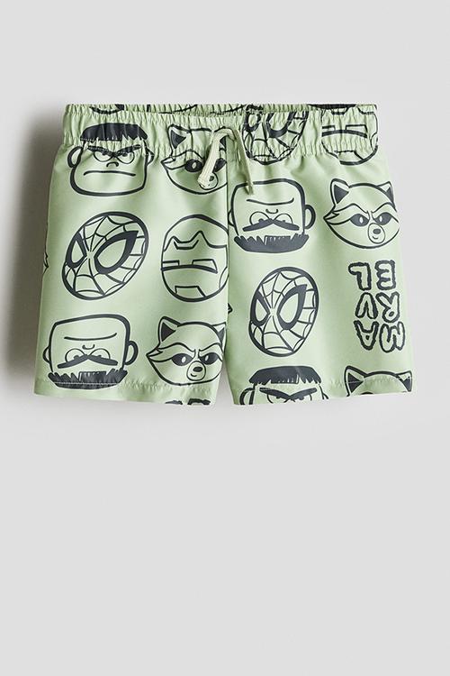 Printed swim shorts - light green/spidey 