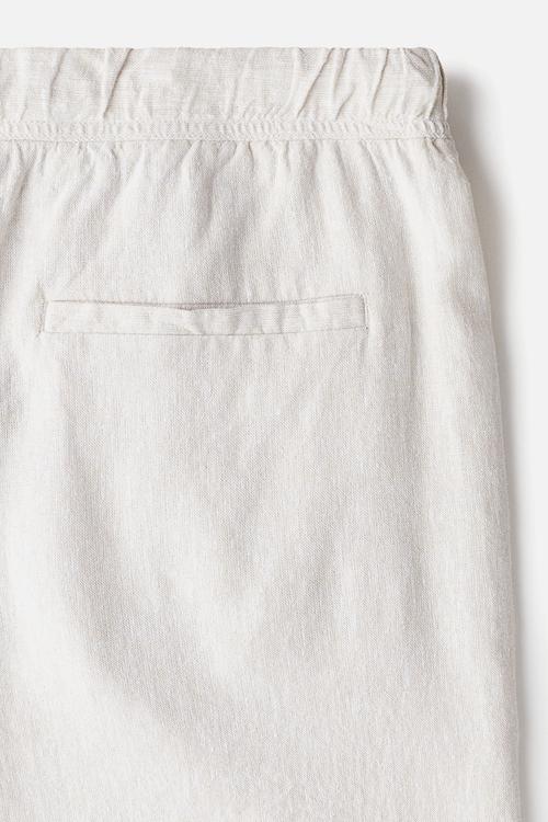 Relaxed fit linen-blend shorts - light beige