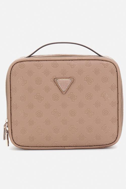 WILDER COSMETIC ORGANIZER CASE -  DARK TAUPE LOGO