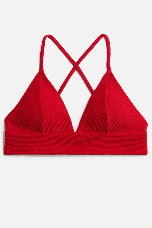 Padded bikini top - red